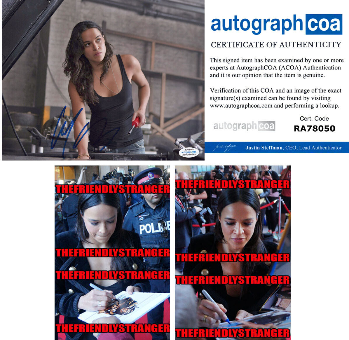 MICHELLE RODRIGUEZ signed Autographed FAST & FURIOUS