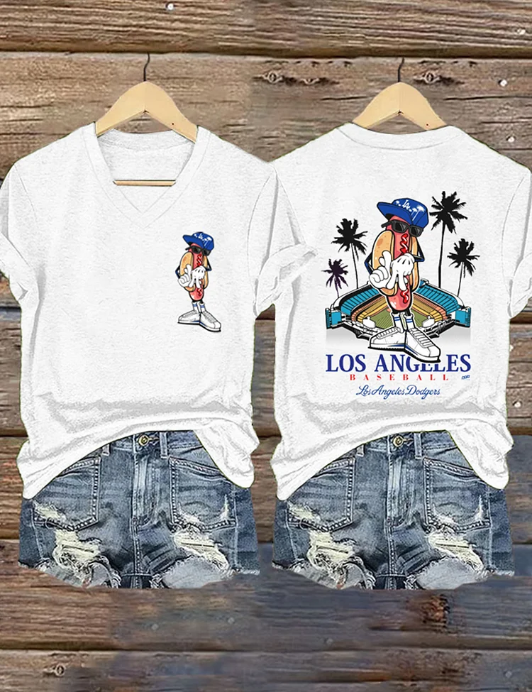 Vintage Los Angeles Dodgers Dog Retro 90s LA Fingers T-Shirt