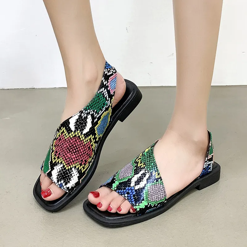 Breakj Breakj Sandals Women 2025 Summer New Large-Size Fish Mouth Side Empty Fashion Thick Heel Low-Heeled Sandals Tide
