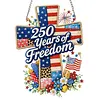 Independence Day 2D Flat DIY Acrylic Diamond Painting Hanging Kit Special Shape Crystal Rhinestone Art Pendants Single Side Drill for Adults Gift Home Wall Or Window Decor