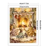 Rabbit Family Full Stamped Cross Stitch Kit 14CT 2-Strand 45x60cm Animal Series