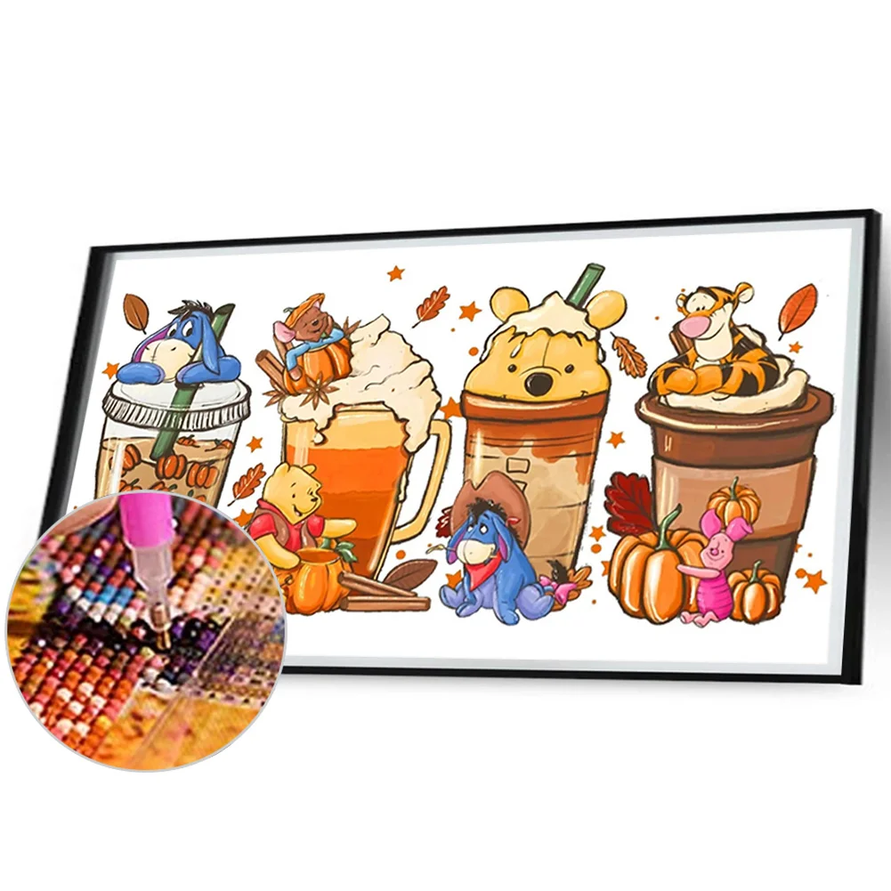 Diamond Painting - Full Round Drill - Winnie the Pooh Drinks(Canvas|70*40cm)