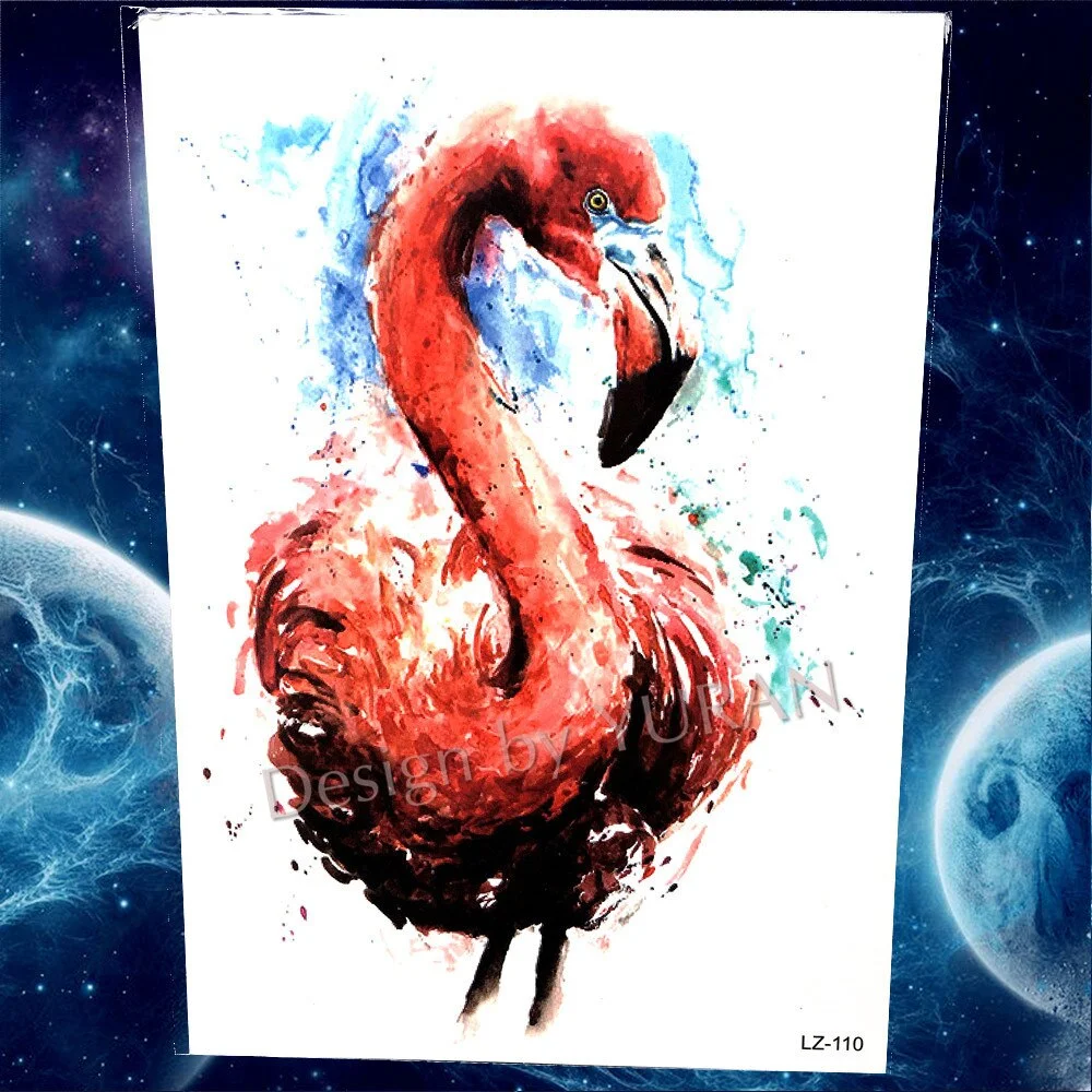 Tribal Forest Animals Black Galaxy Triangle Wolf Animals Temporary Tattoo Stickers Women Men Deer Tatoo Waterproof Arm Tattoos