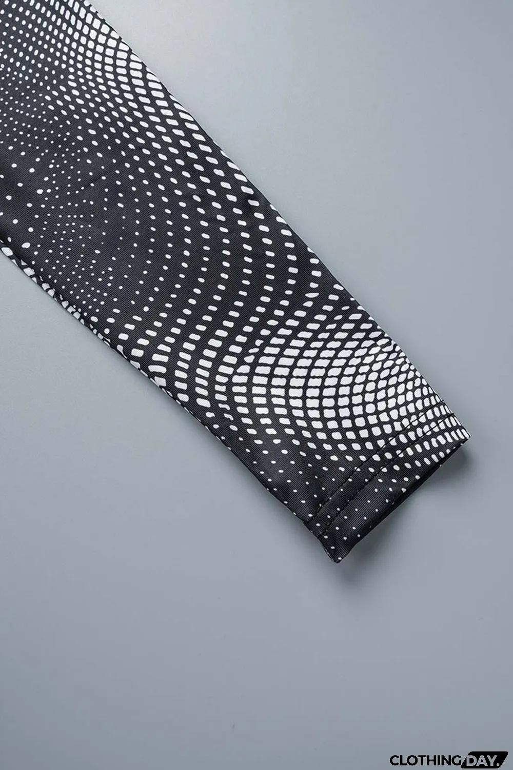 Grey Casual Street Polka Dot Hollowed Out Half A Turtleneck Long Sleeve Two Pieces