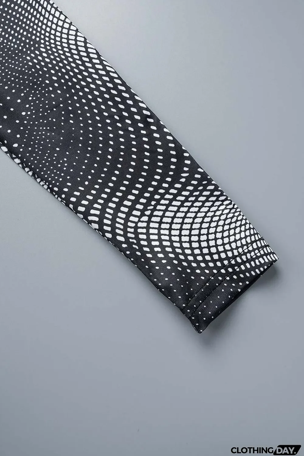 Grey Casual Street Polka Dot Hollowed Out Half A Turtleneck Long Sleeve Two Pieces