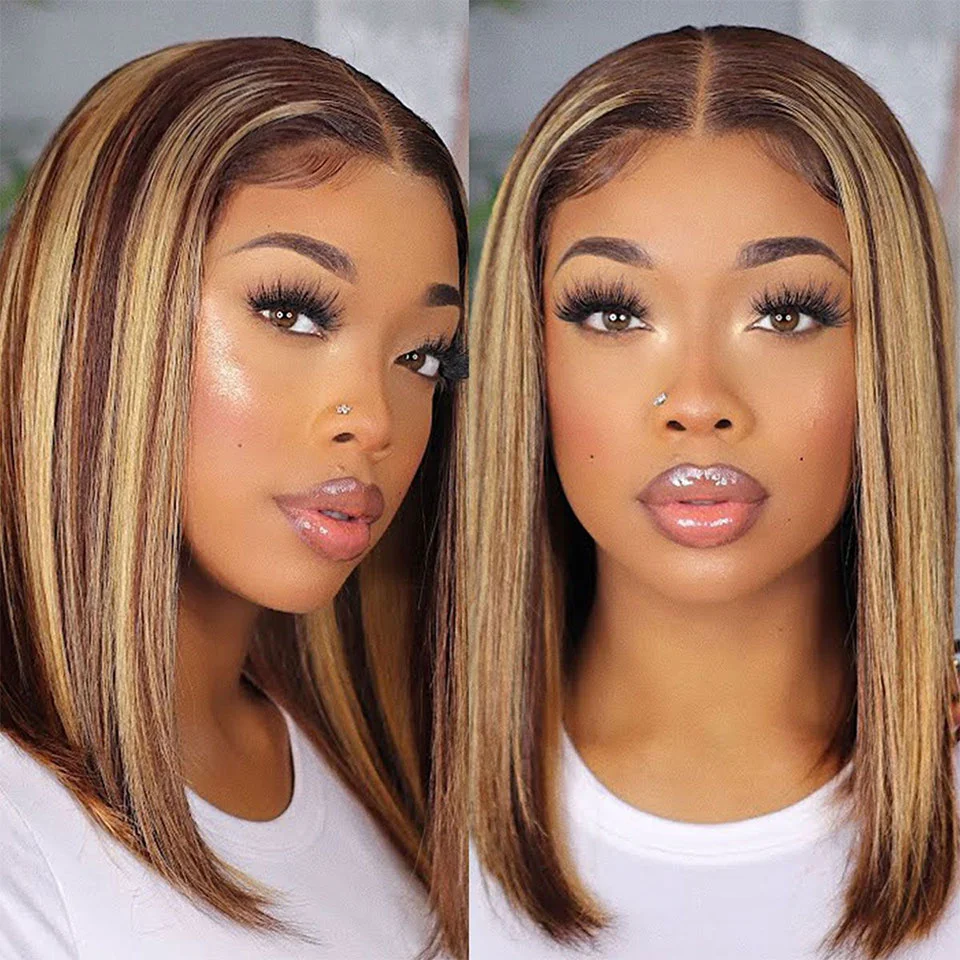 Highlight Bob Wig Short Hair 13X4 Lace Frontal Straight Lace Frontal Wig