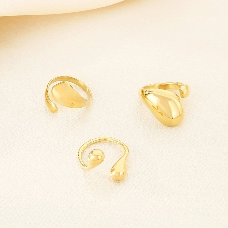 Vintage Style Geometric 304 Stainless Steel 18K Gold Plated Rings