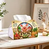 (24cm)Diamond Art Tissue Box Cover DIY PU Desktop Organizer Large(Farm)