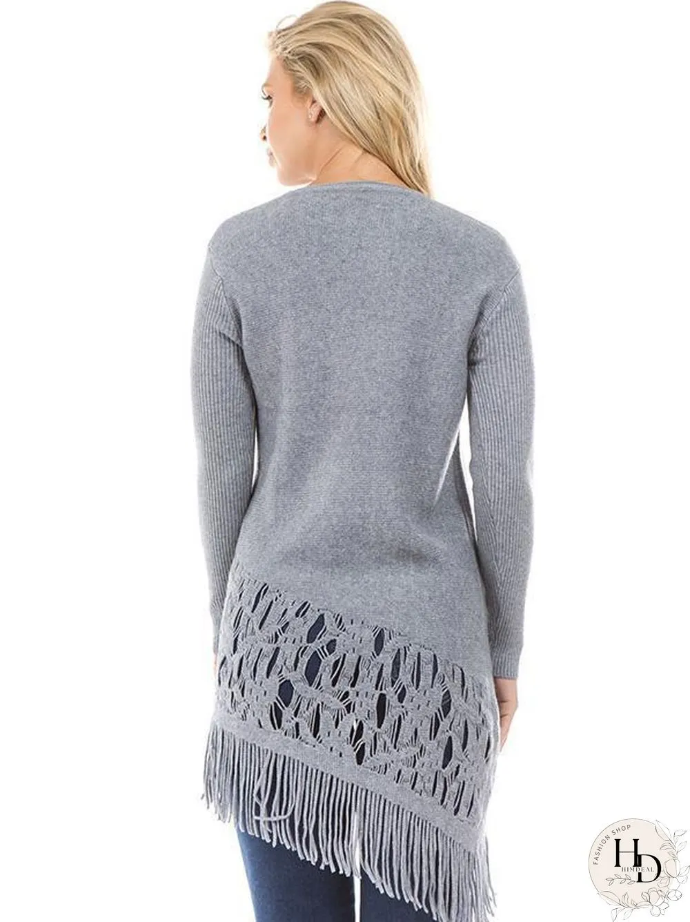 Tasseled Long Sleeves Knitting Sweater Tops