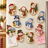 10PCS DIY Pearl Diamond Painting Christmas Fridge Magnets, Sparkling Rhinestone Refrigerator Magnet Craft Kit for Home Decor & Gifts