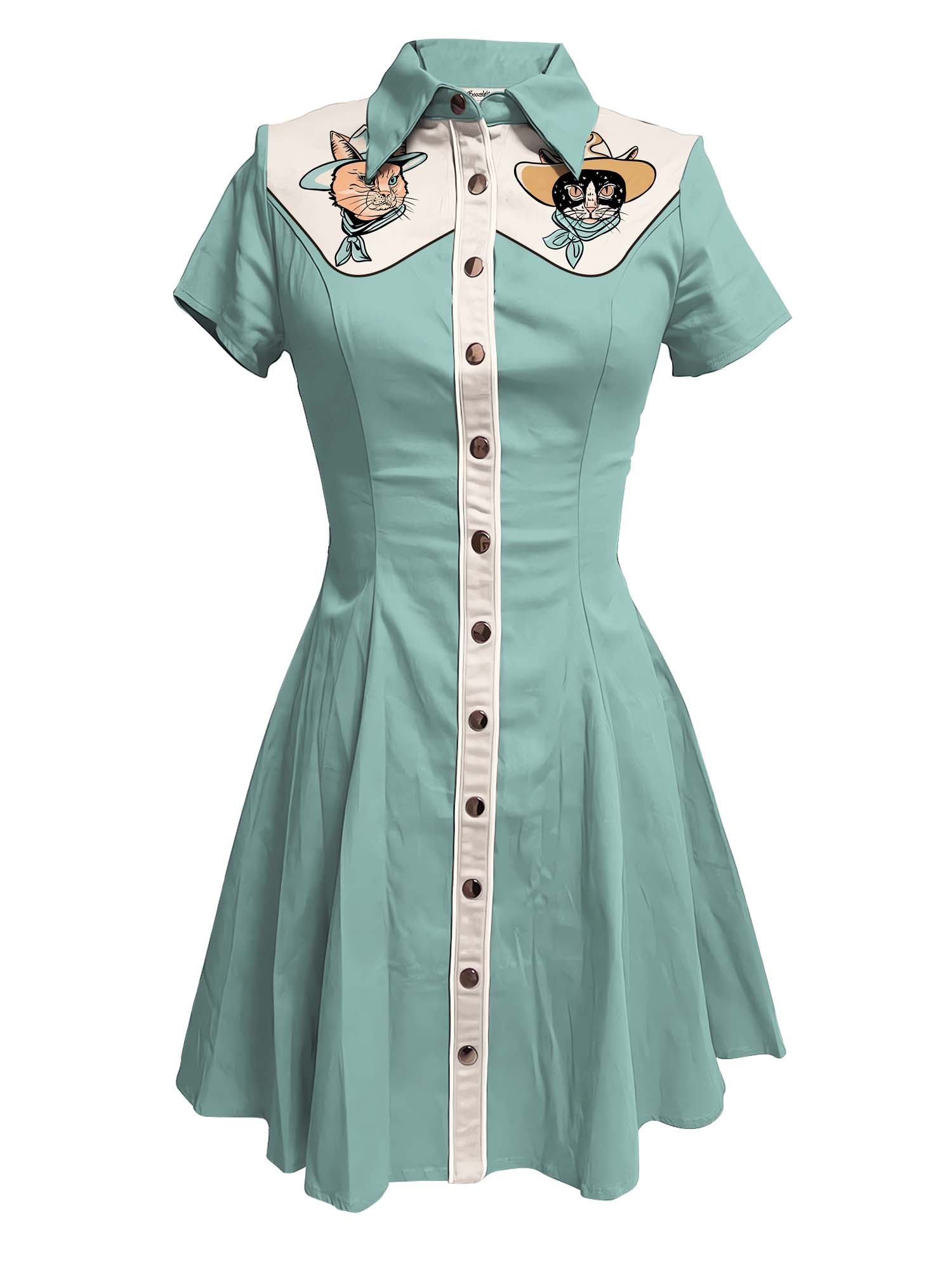 Western Cowcat - 100% Cotton Dress