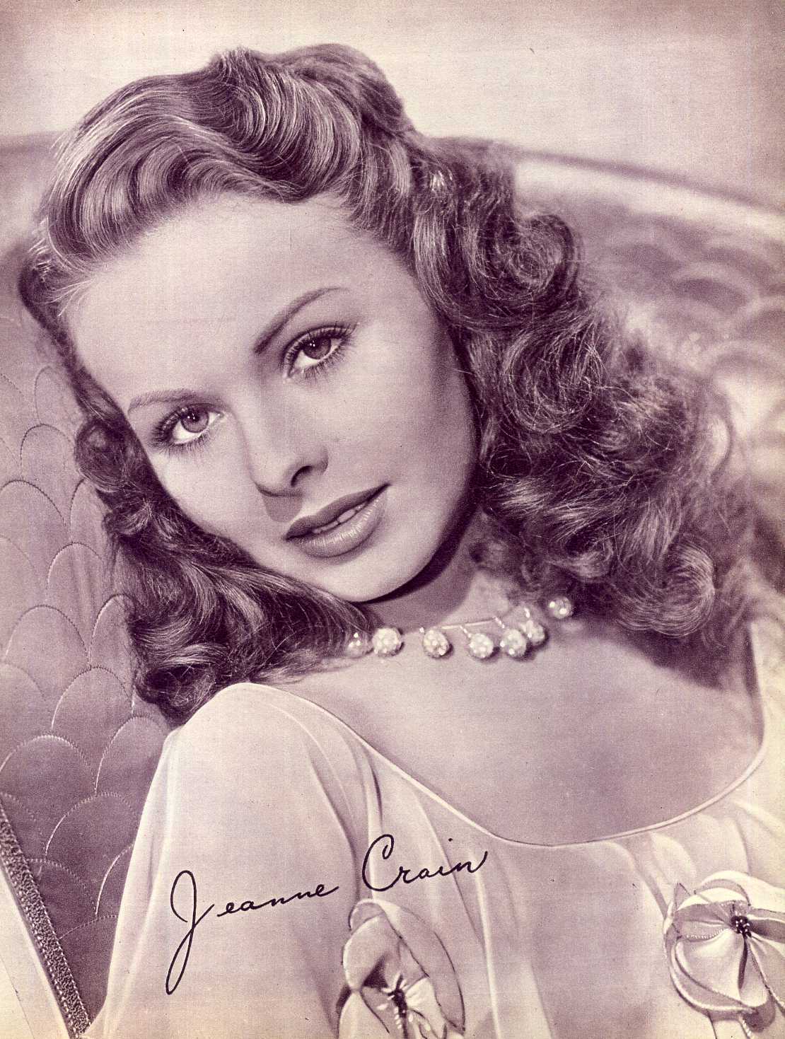 JEANNE CRAIN Signed Photo Poster paintinggraph - Film Actress & Skater - Preprint