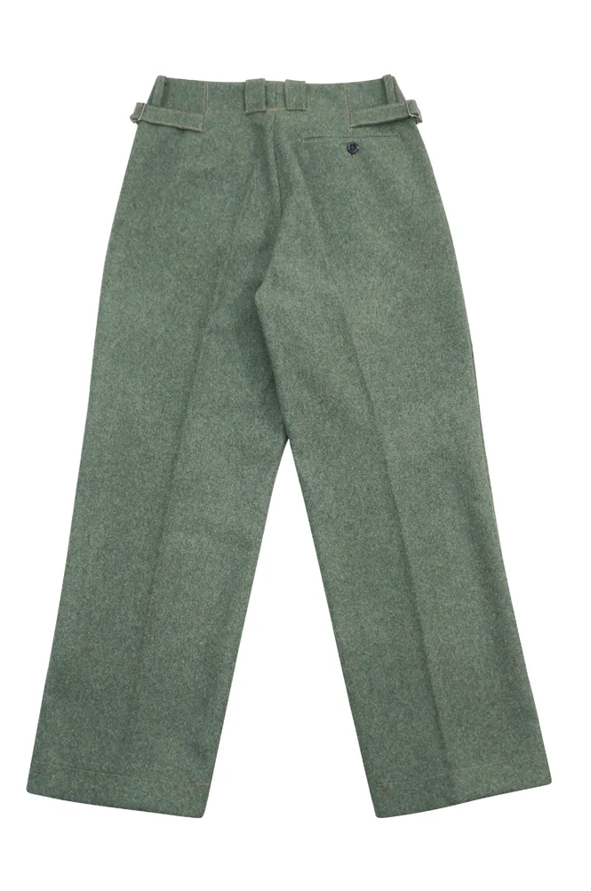   Wehrmacht German Officer Stone Grey Wool Straight Trousers With Pipe German-Uniform