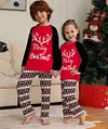 Family Striped Letters Christmas Parent-child Printed Pajamas Set