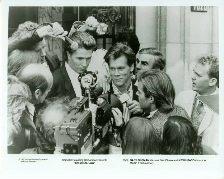 Gary Oldman Kevin Bacon Criminal Law original 8x10 press Photo Poster painting