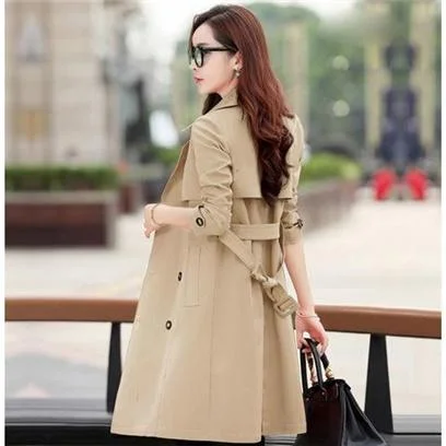 FTLZZ Plus Size 3XL Women Trench Coat Spring Autumn Double Breasted Windbreaker Outerwear Female Casual Trench Long Coat