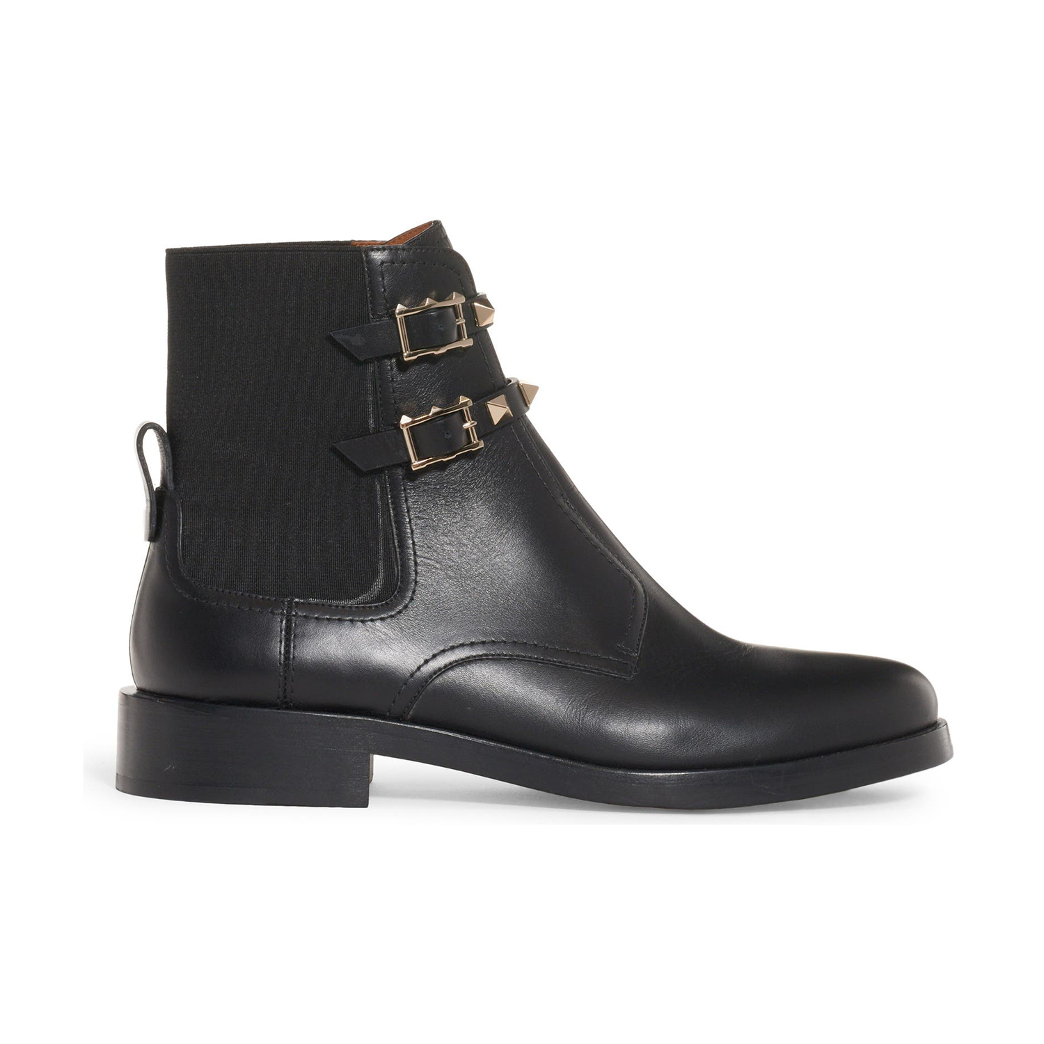 TAAFO Rivets Strap Chelsea Boots Women Low Chunky Heels Round Toe Long Booties Ladies Daily Party Elastic 