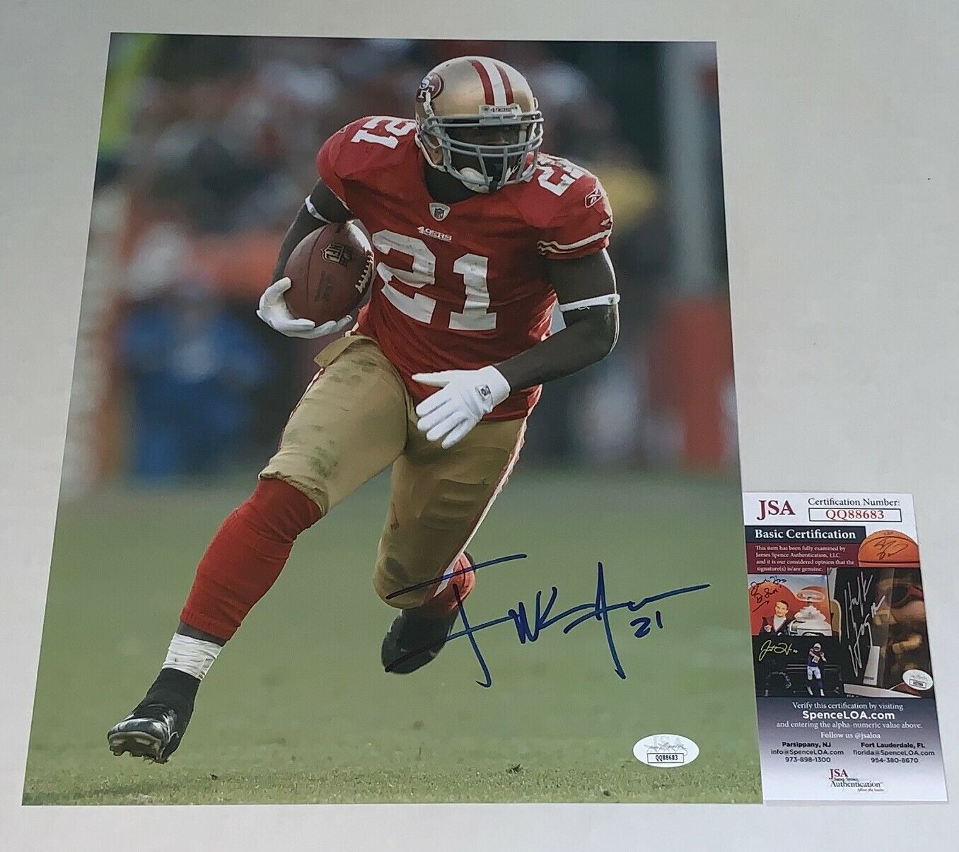 Frank Gore signed San Francisco 49ers 11x14 Photo Poster painting autographed 2 JSA