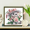Diamond Painting-DIY Crystal Rhinestonet Flower Cat
