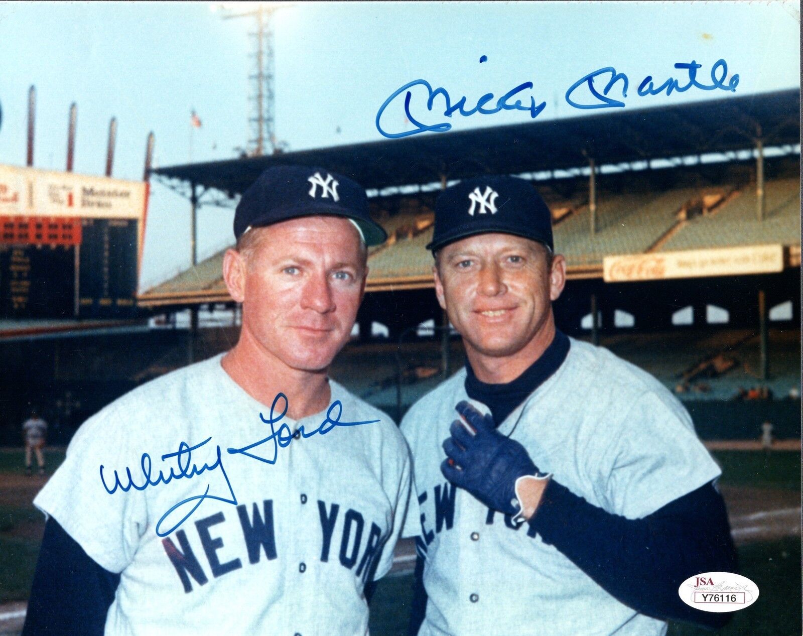 JSA LOA Mickey Mantle Whitey Ford Autographed Signed 8x10 Photo Poster painting Yankees TRB 247