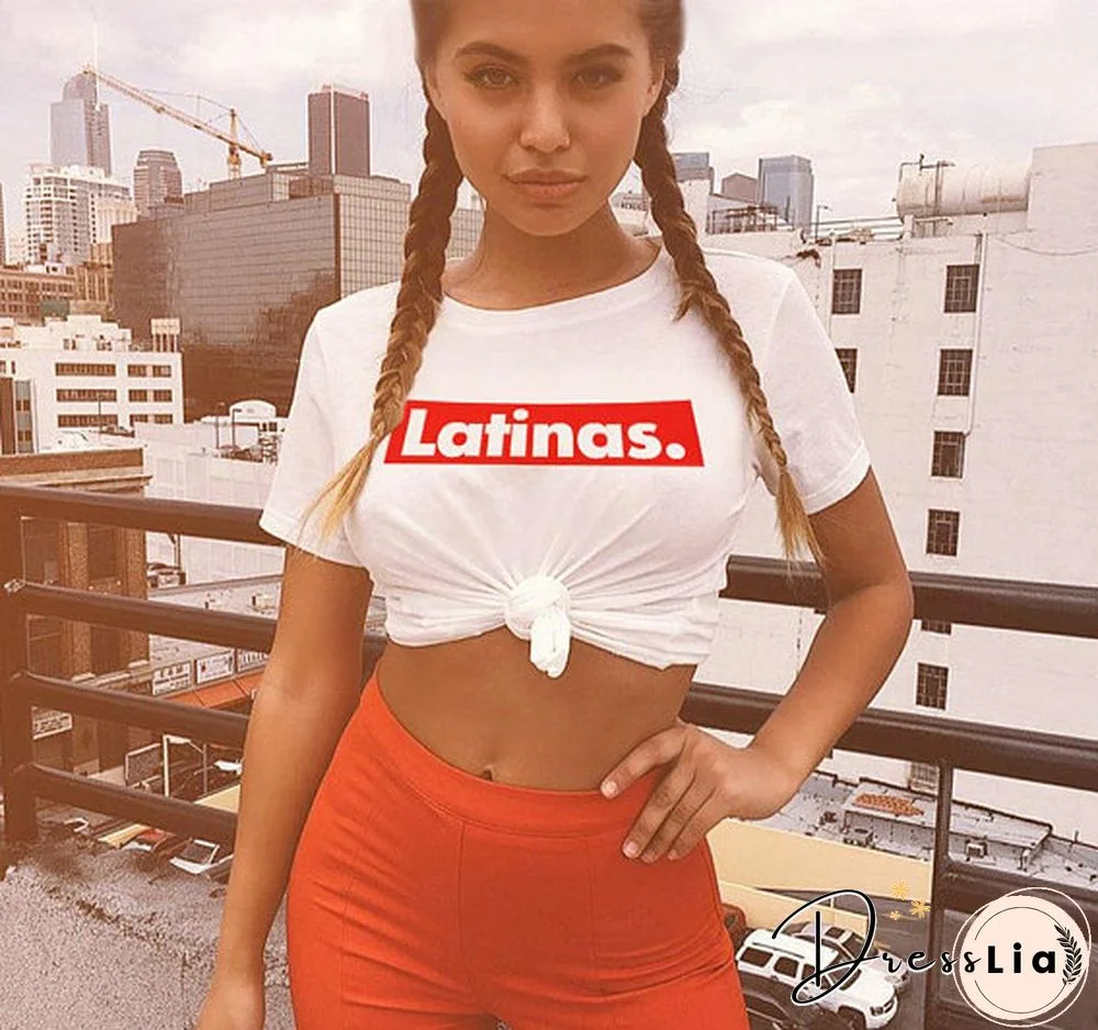 Latinas T-Shirt Ladies Tshirt Slogan T-ShirtBlusaTumblrGirlTShirtMoletomDoTumblrTeesTopsFeministShirt