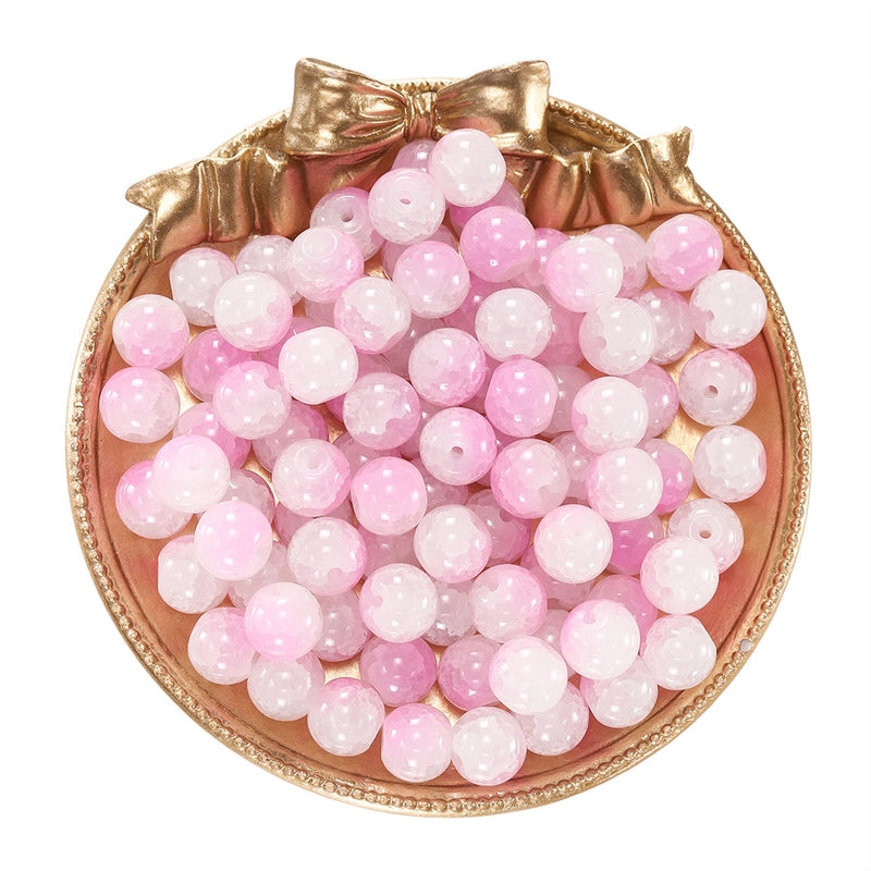 50 PCS/Package Diameter 10mm Diameter 4mm Diameter 8mm Glass Solid Color Jewelry Accessories