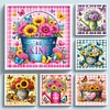 (Multi-Style) Butterfly And Flowers In Bucket-11CT Stamped Cross Stitch 45*45cm/17.72*17.72in