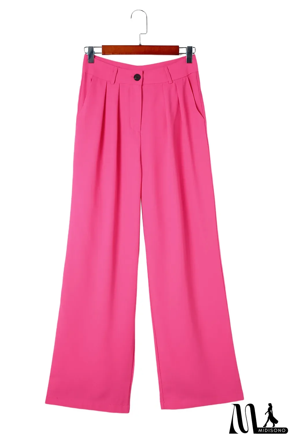 MidiSono - Rose Pleated High Waist Wide Leg Casual Pants