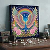 DIY Pearl Painting Angel Wings with Frame for Home Wall Decor(25x25cm)