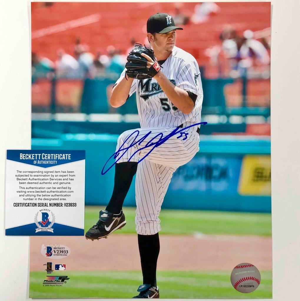 Josh Johnson autograph Florida Marlins signed MLB 8x10 Photo Poster painting BAS COA Beckett