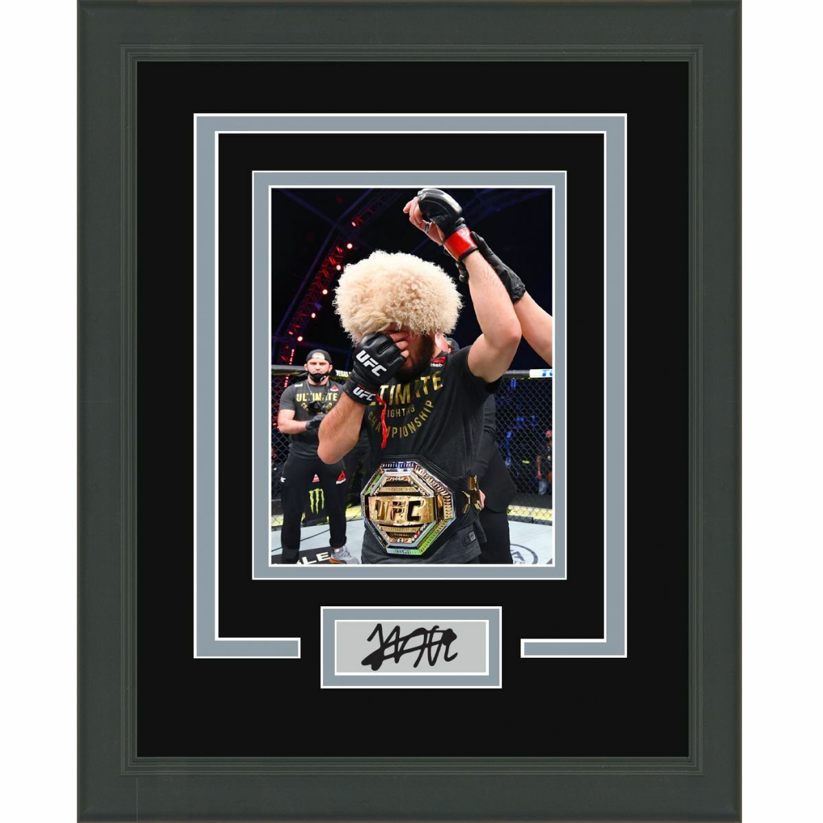 Framed Khabib Nurmagomedov Facsimile Laser Engraved Auto UFC Photo Poster painting