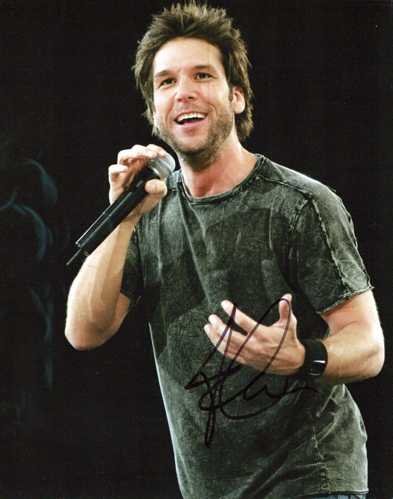 Dane Cook head shot autographed Photo Poster painting signed 8x10 #3 finger dings on left