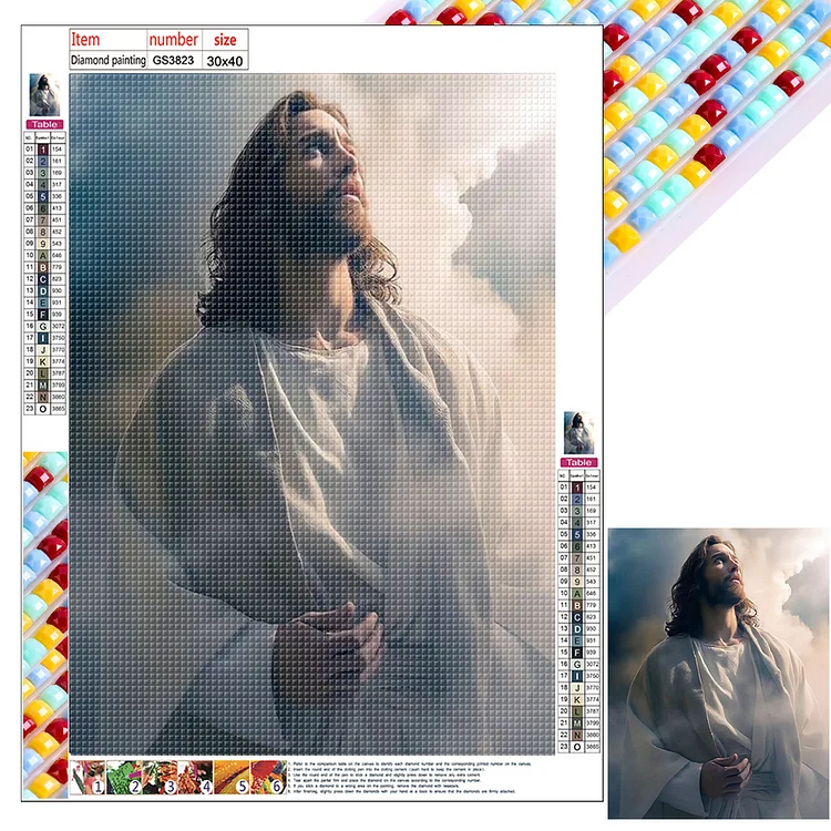 5D DIY Religion Diamond Painting Kit - Full Round / Square - Jesus D