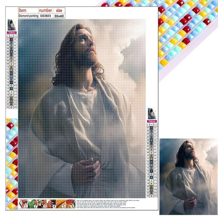 Jesus Diamond Painting by Numbers, Large Size 5D Full Diamond