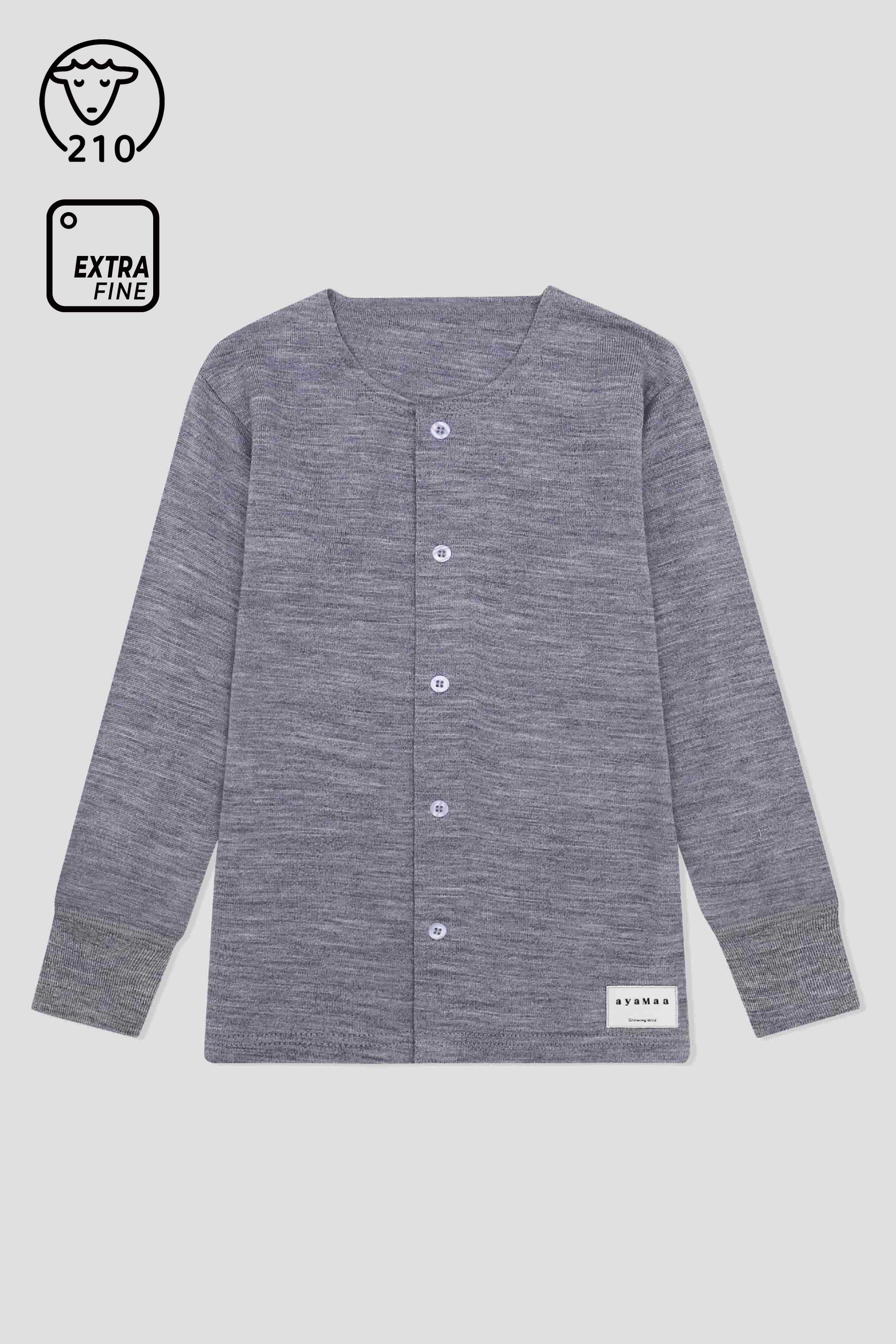 FIRST-LIGHT210 | 100% Extra Fine Merino Cardigan - Heather Grey