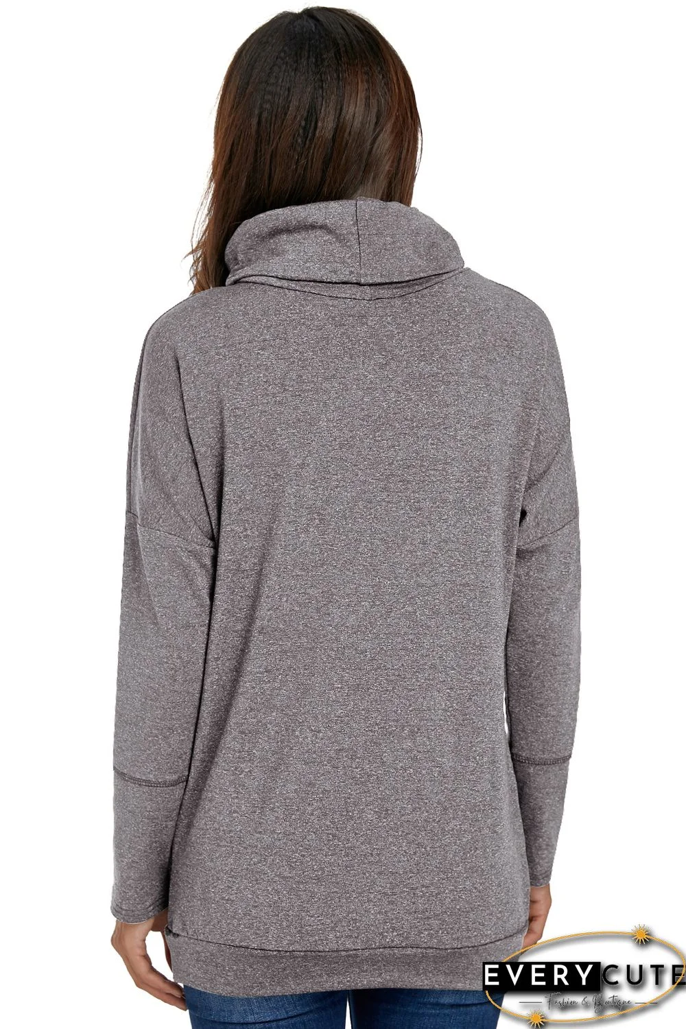 Gray Heathered Kangaroo Pocket Sweatshirt