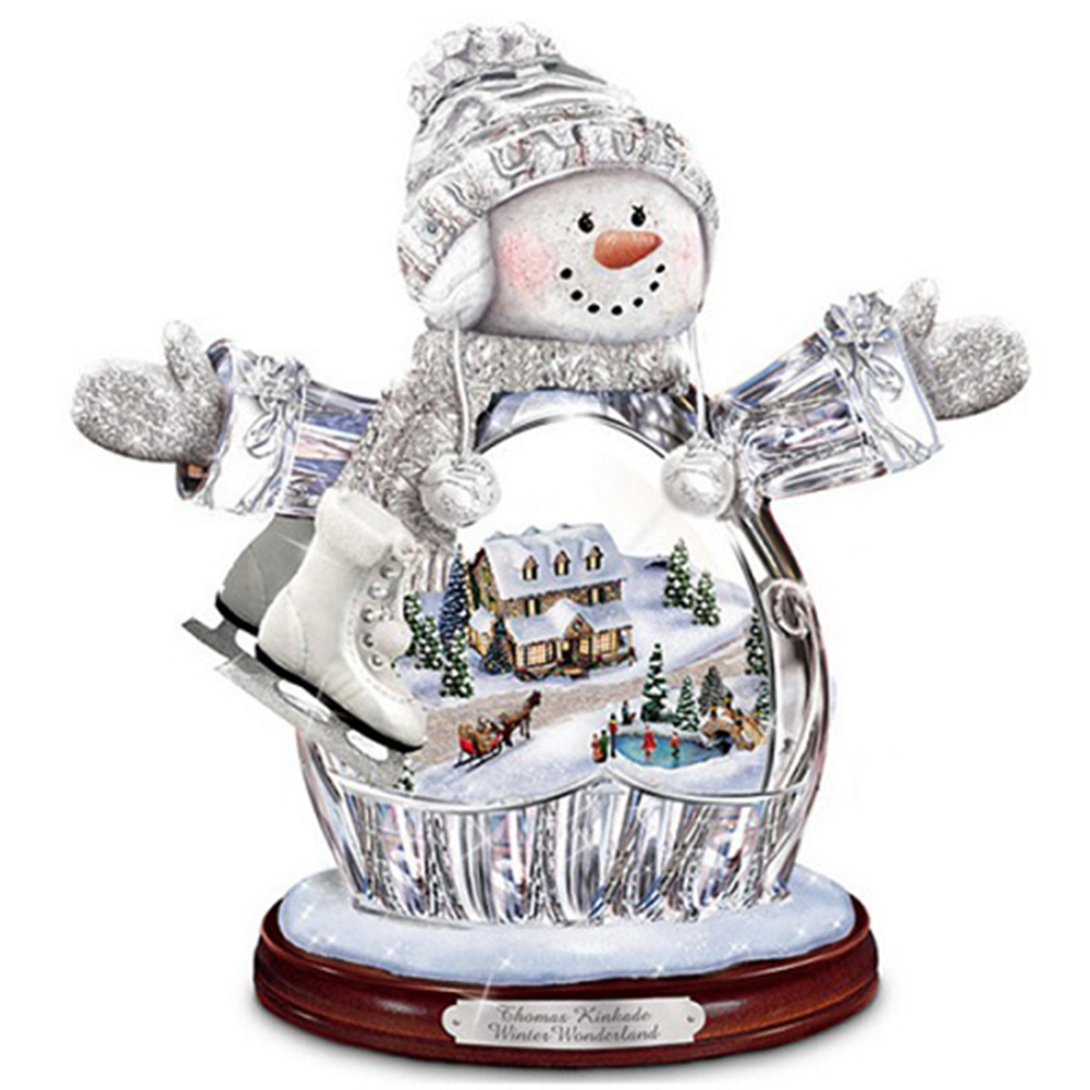 

40*40CM - Round Drill Diamond Painting - Snowman, 501 Original