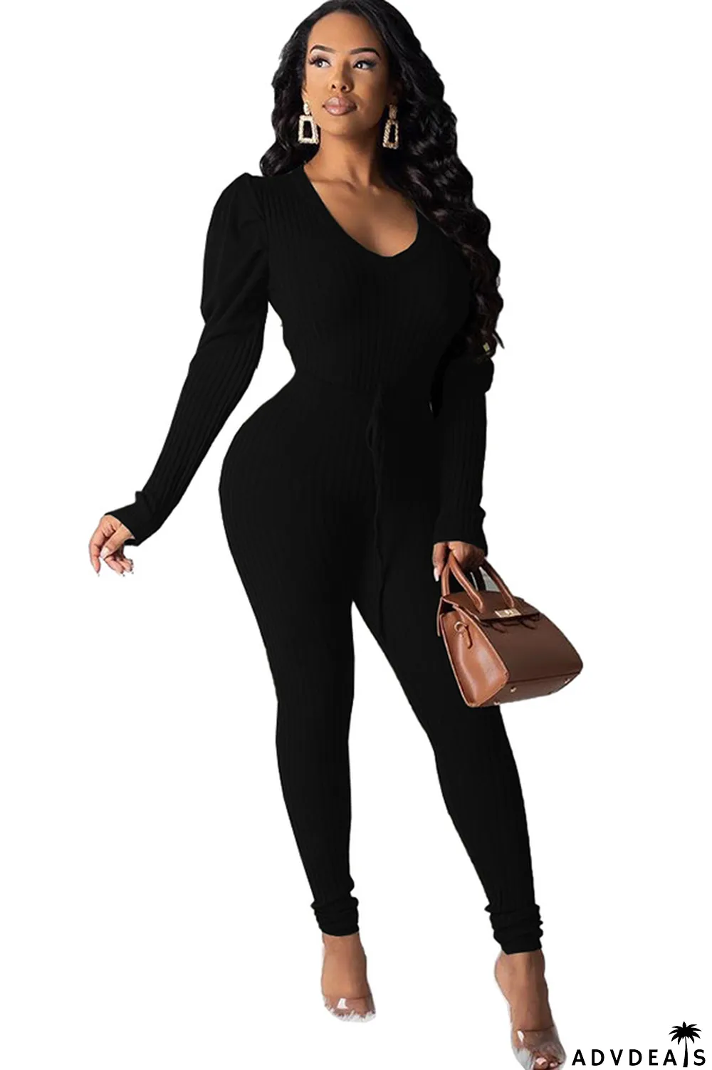 Army Green Polyester Casual Solid Patchwork Two Piece Suits pencil Long Sleeve Two-piece Pants Set