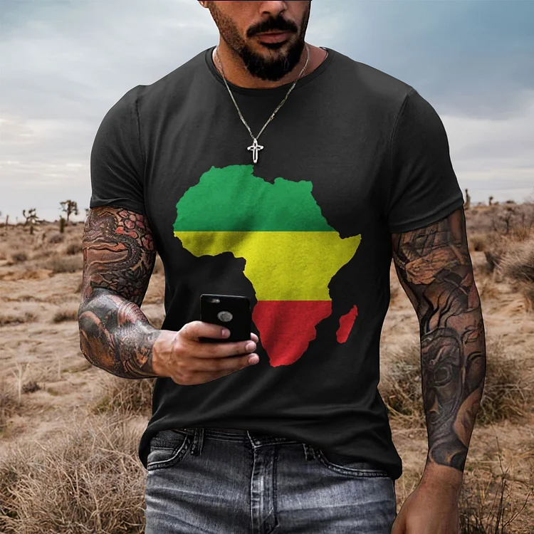 Wearshes Men's Printed Short Sleeved T-Shirt