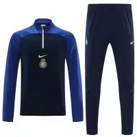 23/24 Al-Nassr Half-Pull Training Suit Blue Football Jersey Set Thai Quality