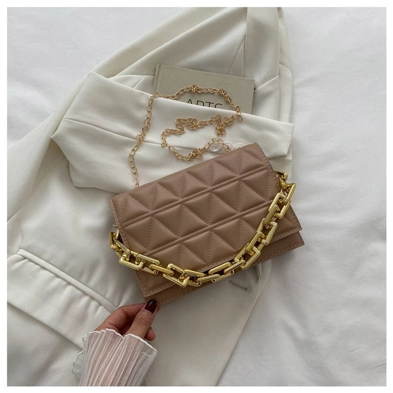 Women’s Medium Summer Pu Leather Elegant Streetwear Square Bag