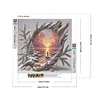 Coucher de soleil cr&eacute;puscule-perceuse ronde peinture diamant-40*40cm