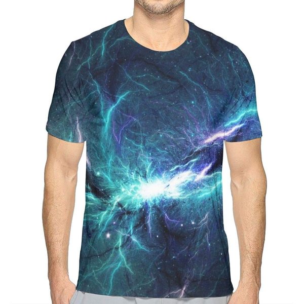 Unisex T-Shirts Fashion 3D Printed Universe Galaxy Stranger Lightning Things Short Sleeve Shirts - Life is Beautiful for You - SheChoic