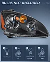 Nilight Headlight Assembly Compatible with 2002 2003 2004 Nissan Altima Black Housing Amber Reflector Clear Lens Headlights Replacement Driver and Passenger Side