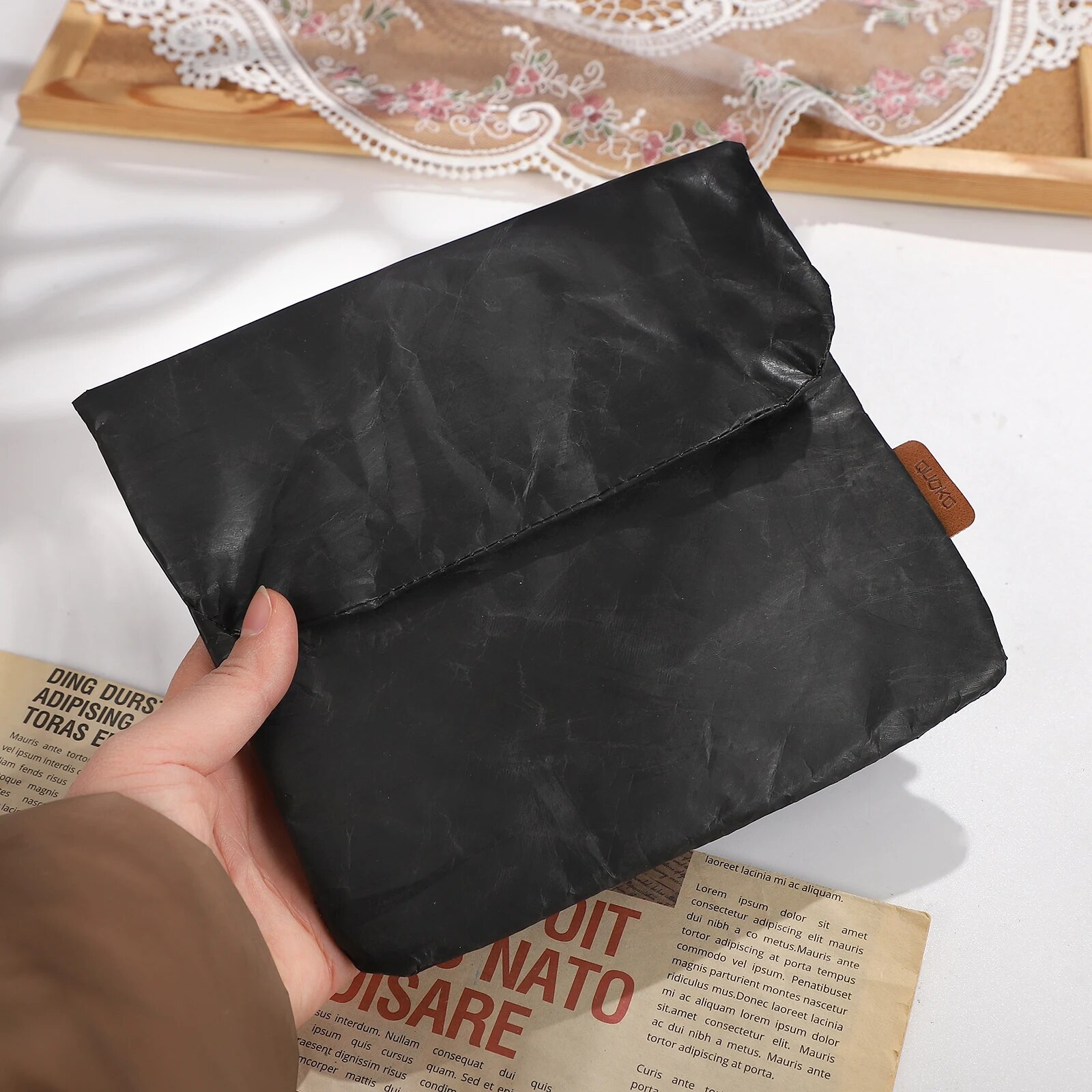 Journalsay 1 Pc  Vintage 7-inch DuPont Paper Large Capacity Soft Storage Bag