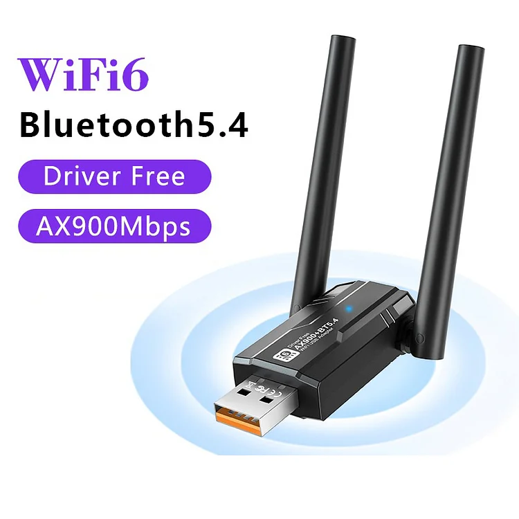 Wi-Fi 6 USB Wireless Adapter with Dual Antennas