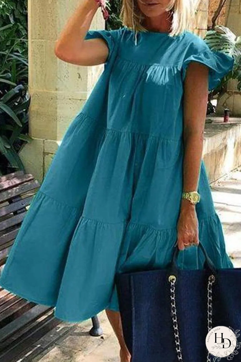 Stylish Flying Sleeve Loose Dress P15660