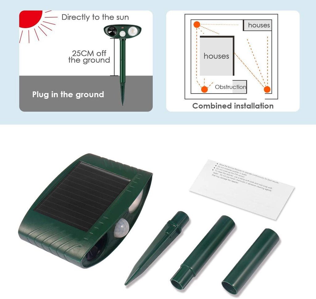 Ultrasonic Chipmunk Repeller - Solar Powered