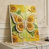 DIY Pearl Painting Sunflower Butterfly for Home Wall Decor with Frame(30x40cm)