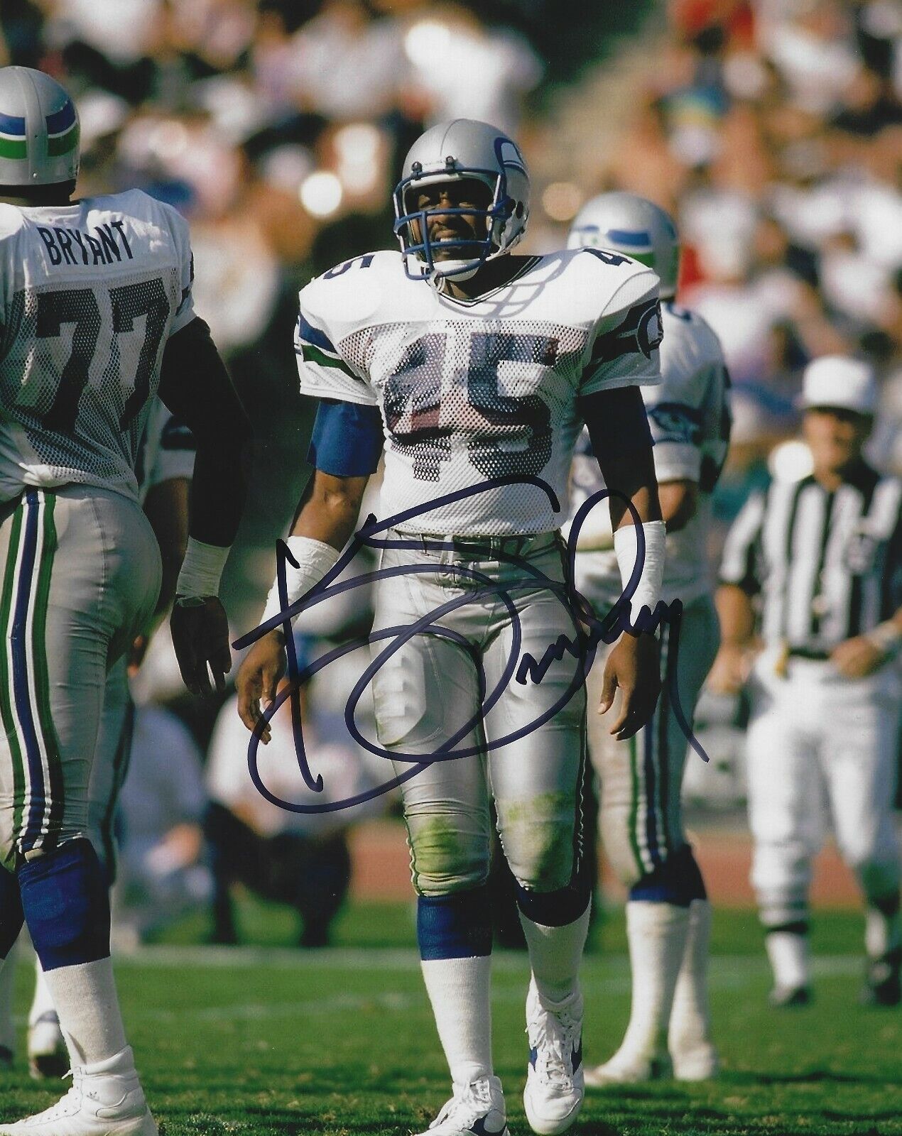 Signed 8x10 KENNY EASLEY Seattle Seahawks Autographed Photo Poster painting - w/COA